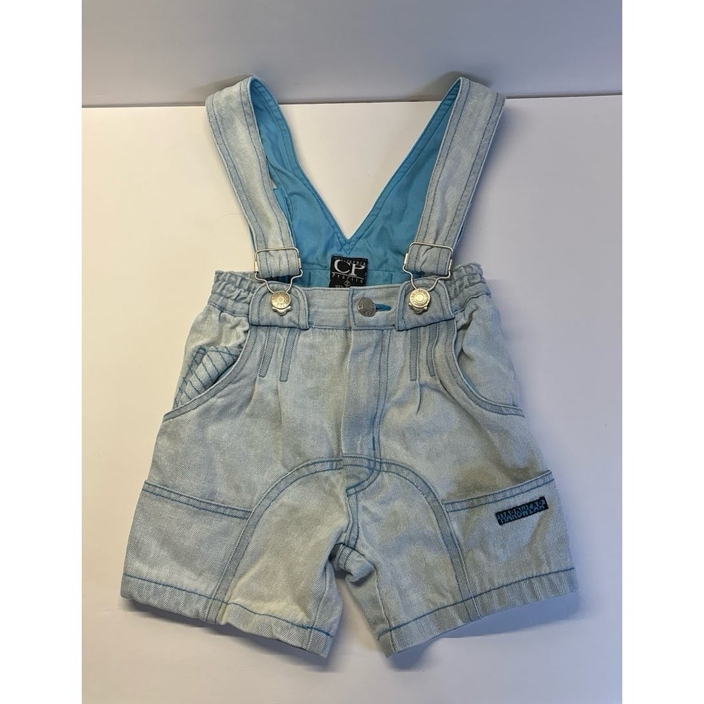 Vintage Baby clothe 80s-90s Kids Blue Wash Overalls (size 2) California Profile